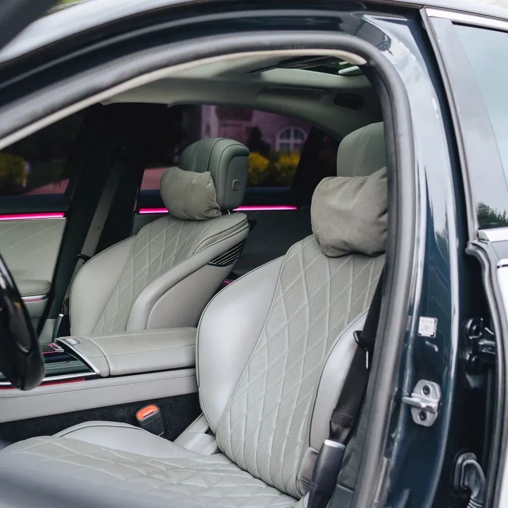White ‘Panda Maybach’ Two Tone S580 with Starlight Roof, photo 5 for wedding car rental in Rockville, MD