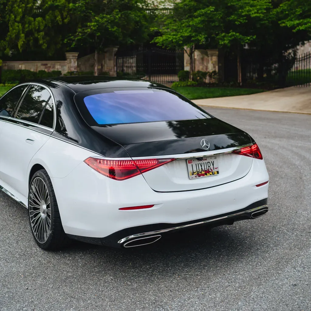 White ‘Panda Maybach’ Two Tone S580 with Starlight Roof, photo 7 for wedding car rental in Rockville, MD