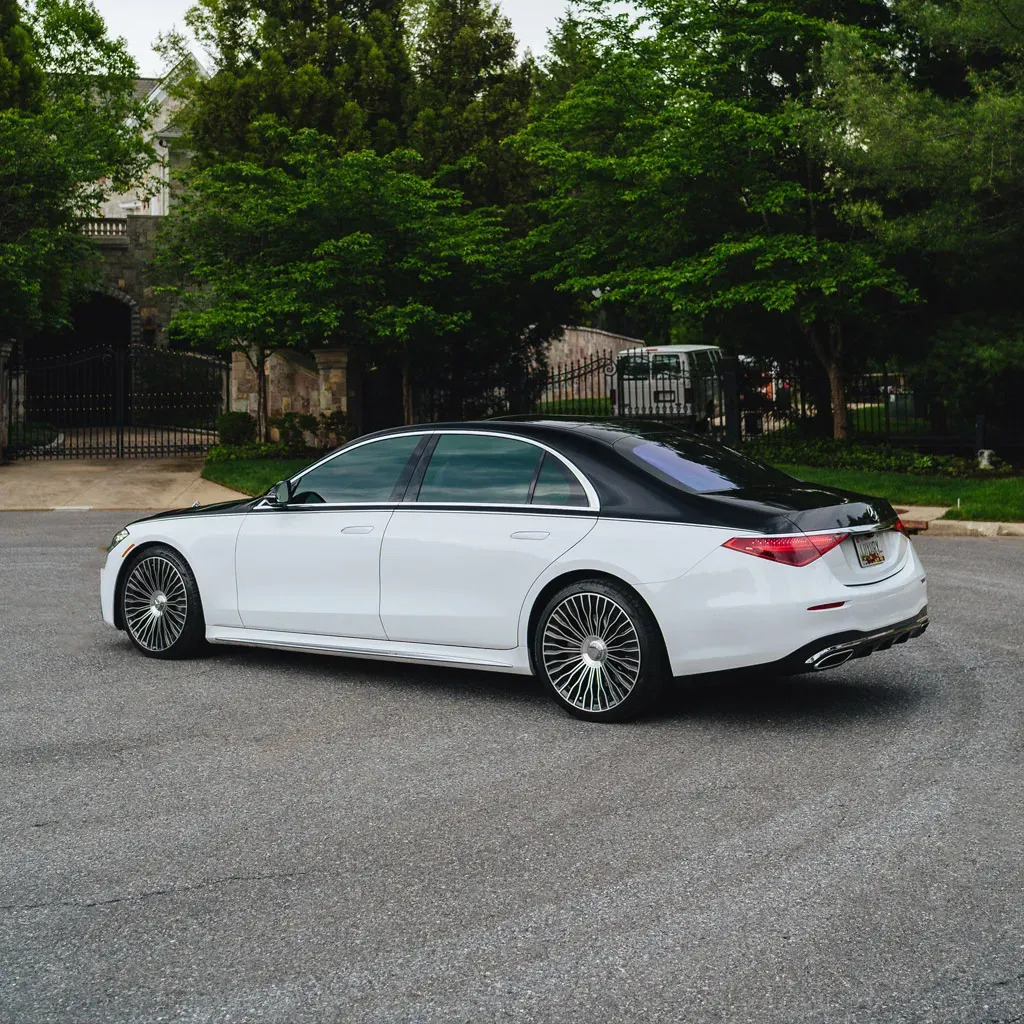 White ‘Panda Maybach’ Two Tone S580 with Starlight Roof, photo 8 for wedding car rental in Rockville, MD