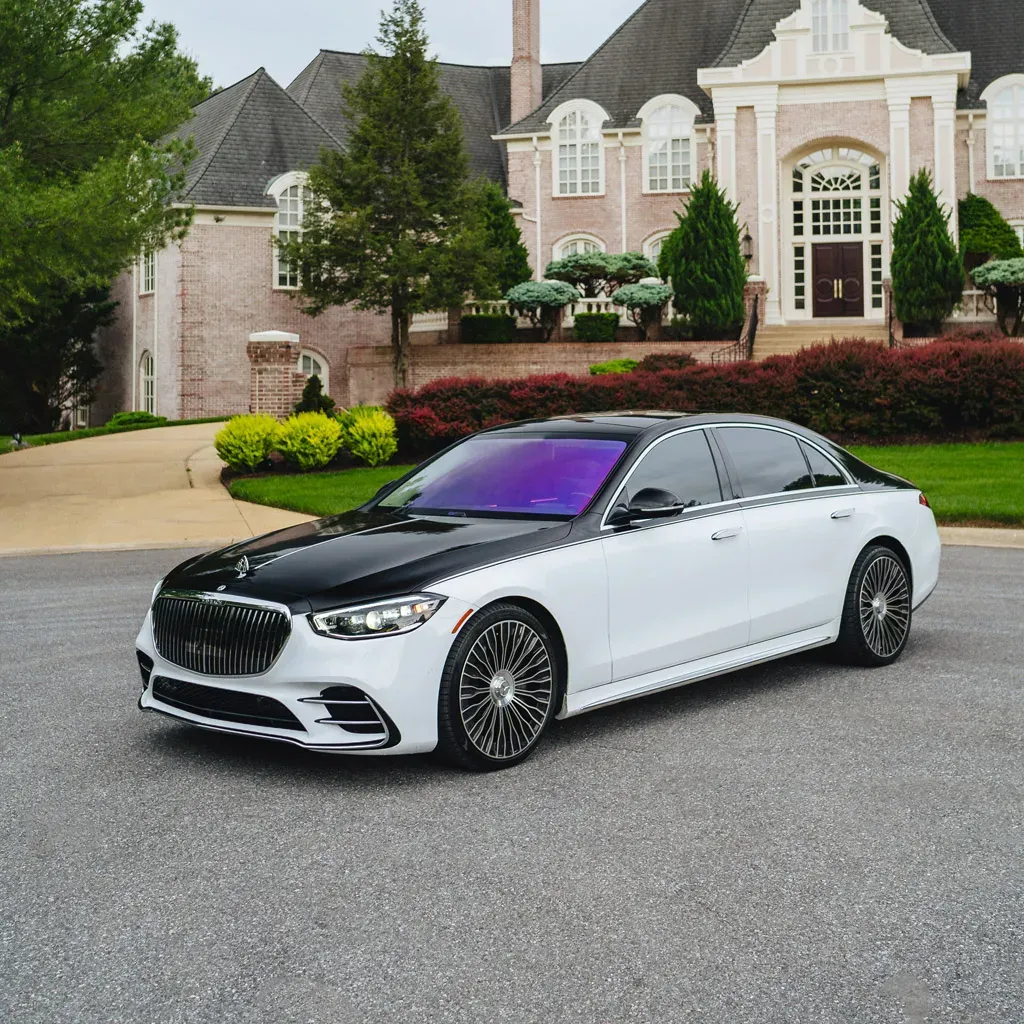 White ‘Panda Maybach’ Two Tone S580 with Starlight Roof, photo 9 for wedding car rental in Rockville, MD