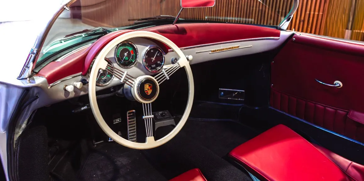 Porsche Speedster 1956 (Vintage) interior for wedding car rental in Toms River, NJ