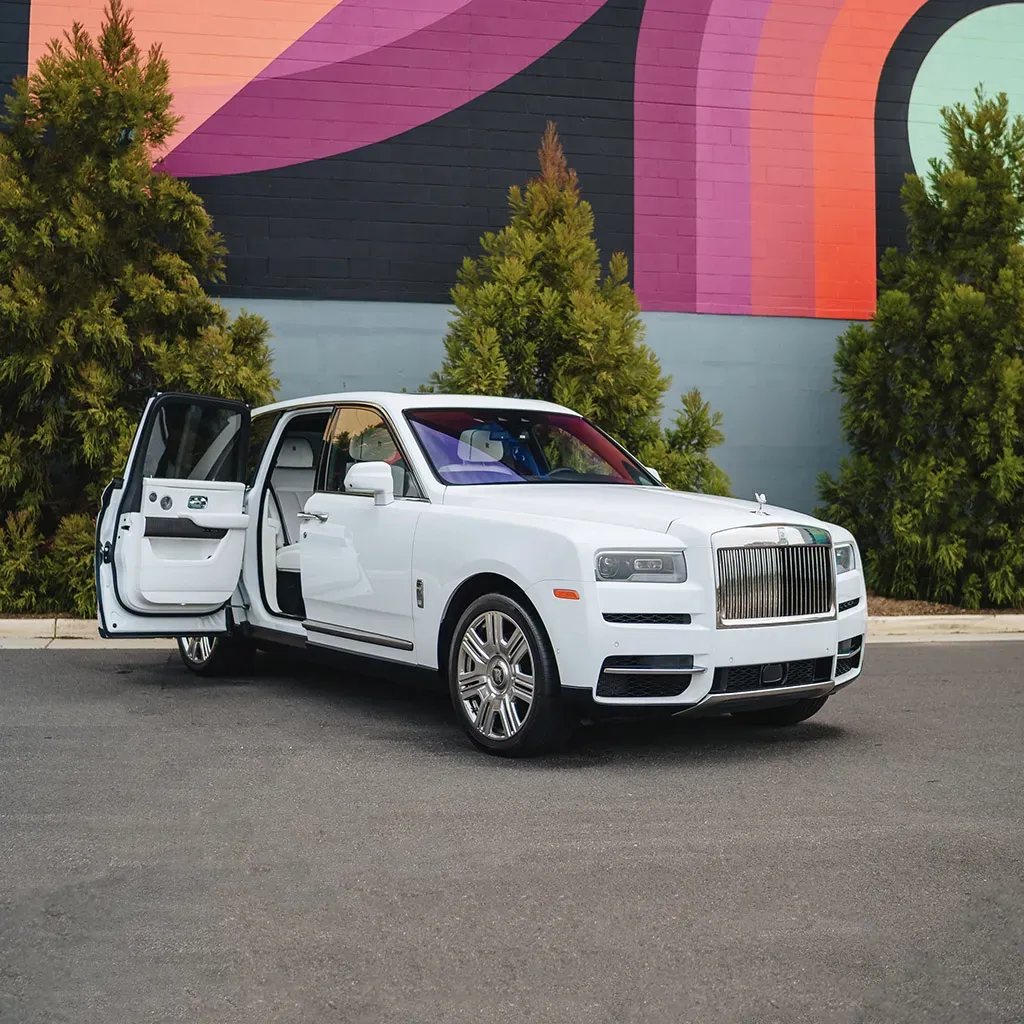 Rolls-Royce Cullinan with All White Interior for wedding car rental in Rockville, MD