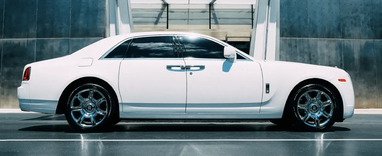White Rolls Royce Ghost for wedding car rental in Virginia White Rolls Royce Ghost for wedding car rental in Virginia