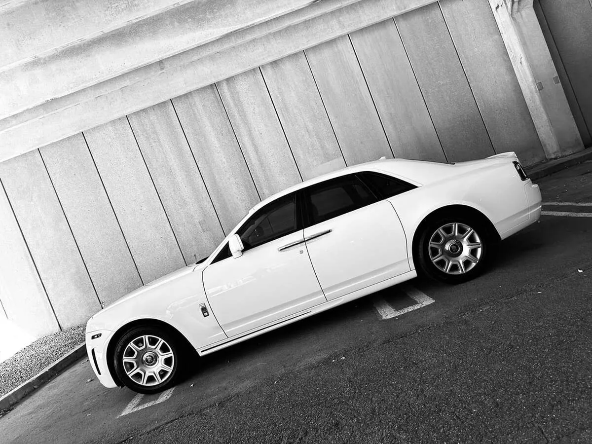 White Rolls Royce Ghost Sedan for wedding car rental in New Jersey White Rolls Royce Ghost Sedan for wedding car rental in New Jersey