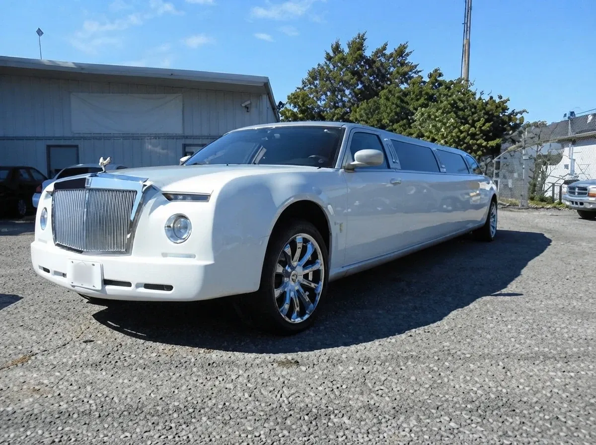 Rolls-Royce Limousine finished in white, take 3