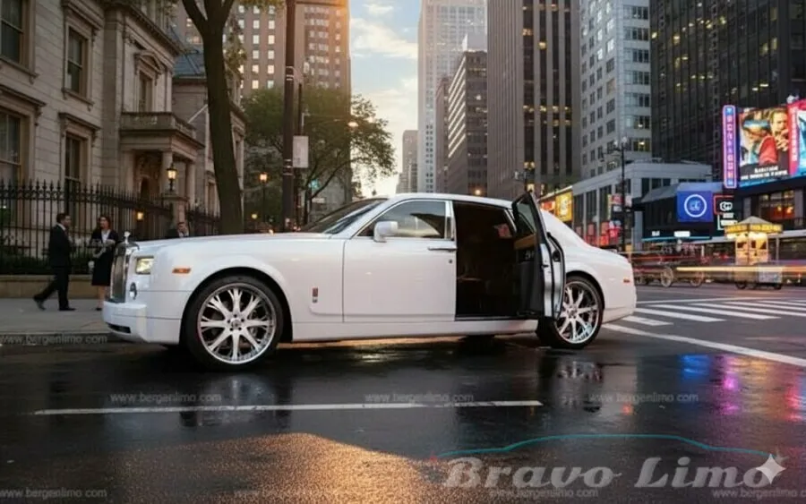 White Rolls-Royce Phantom for wedding car rental in Stroudsburg, PA