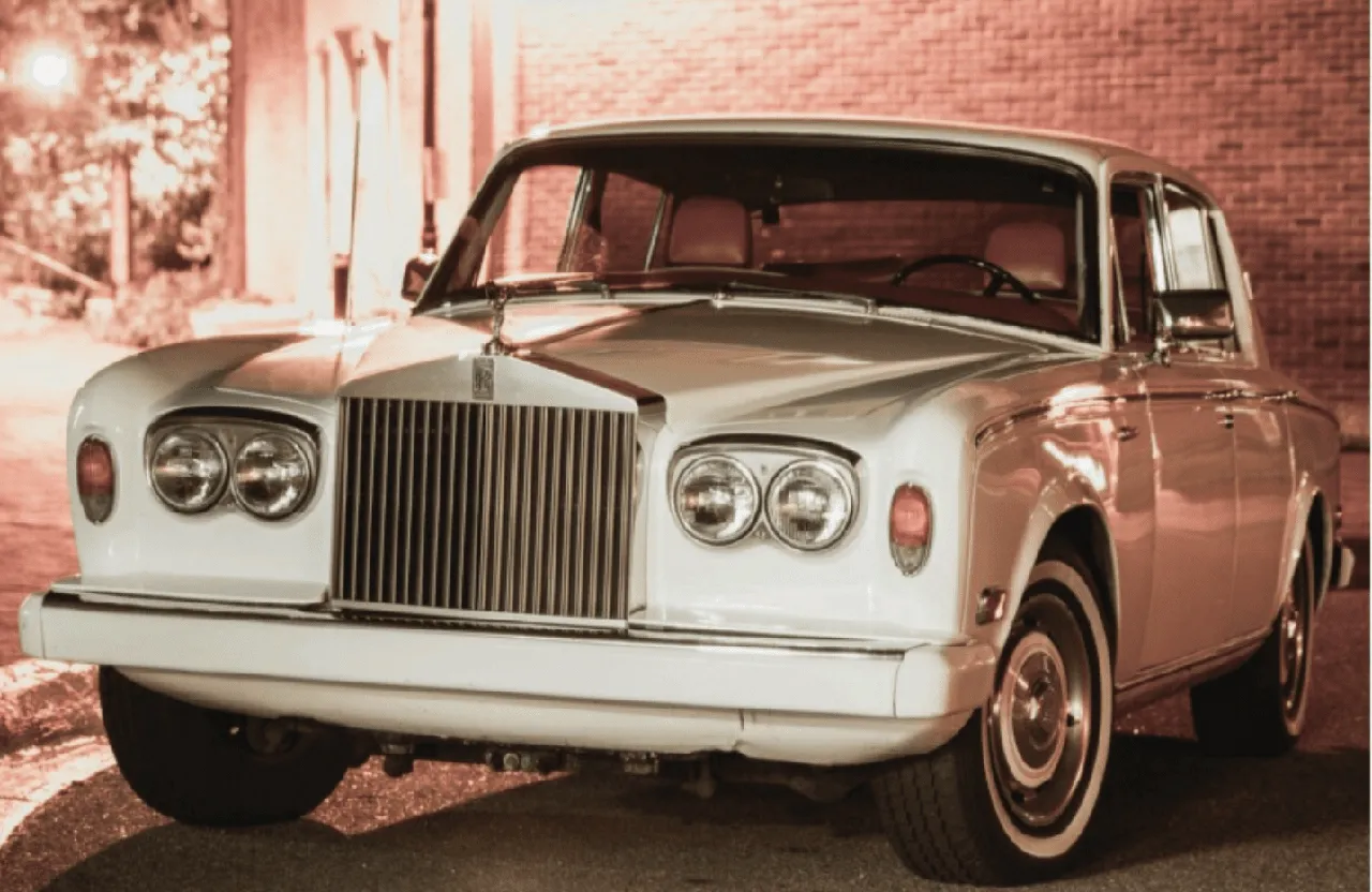 White Rolls Royce Shadow for wedding car rental in Nebraska