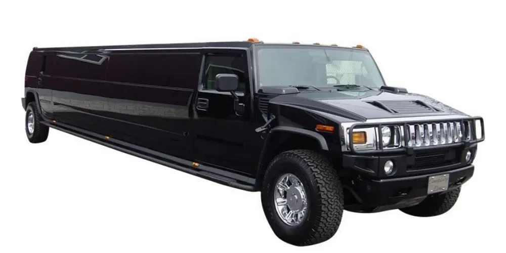 Super Stretch Black Hummer H2 for wedding car rental