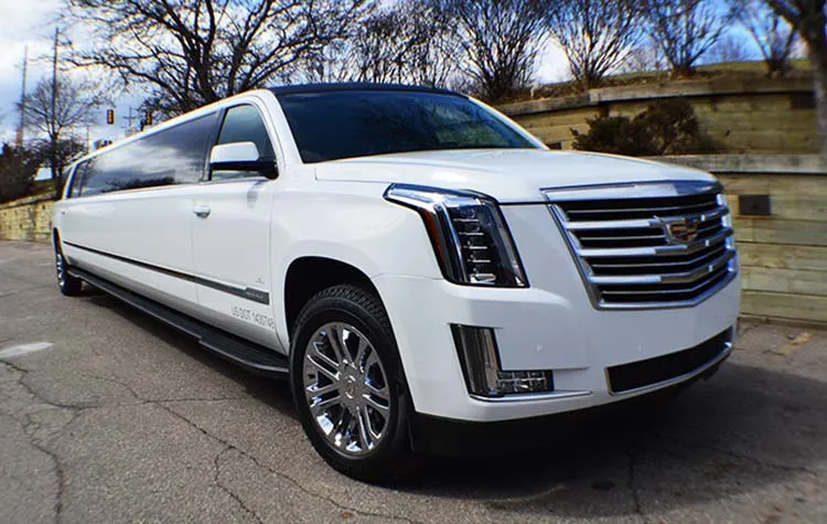 White Cadillac Escalade Stretch Limousine White Cadillac Escalade Stretch Limousine for wedding car rental