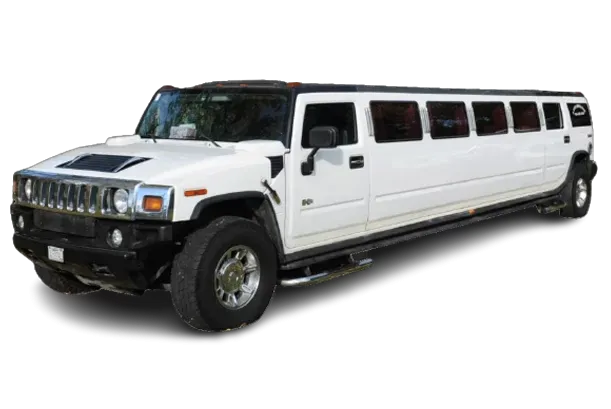 White Hummer Stretch Limousine White Hummer Stretch Limousine for wedding car rental