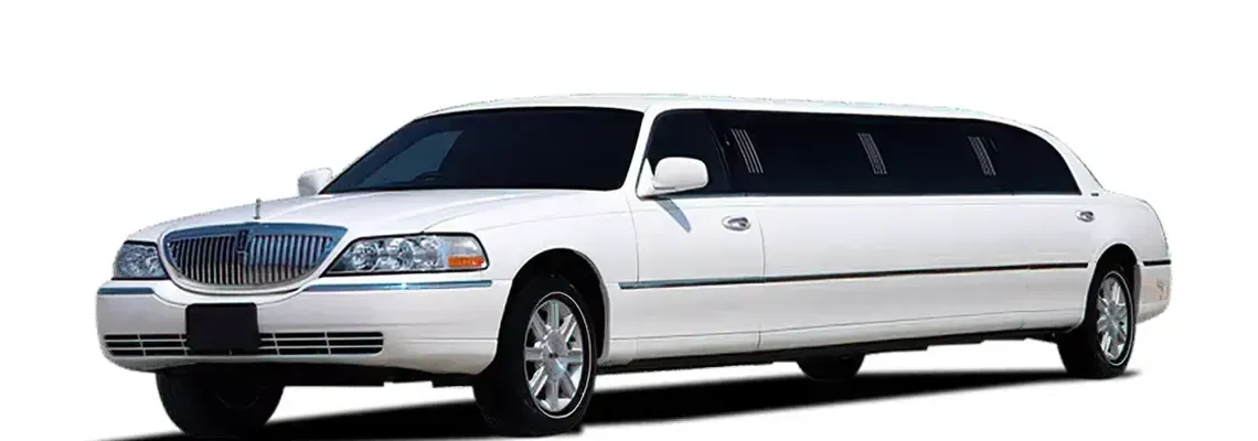 White Lincoln Stretch Limousine for wedding car rental